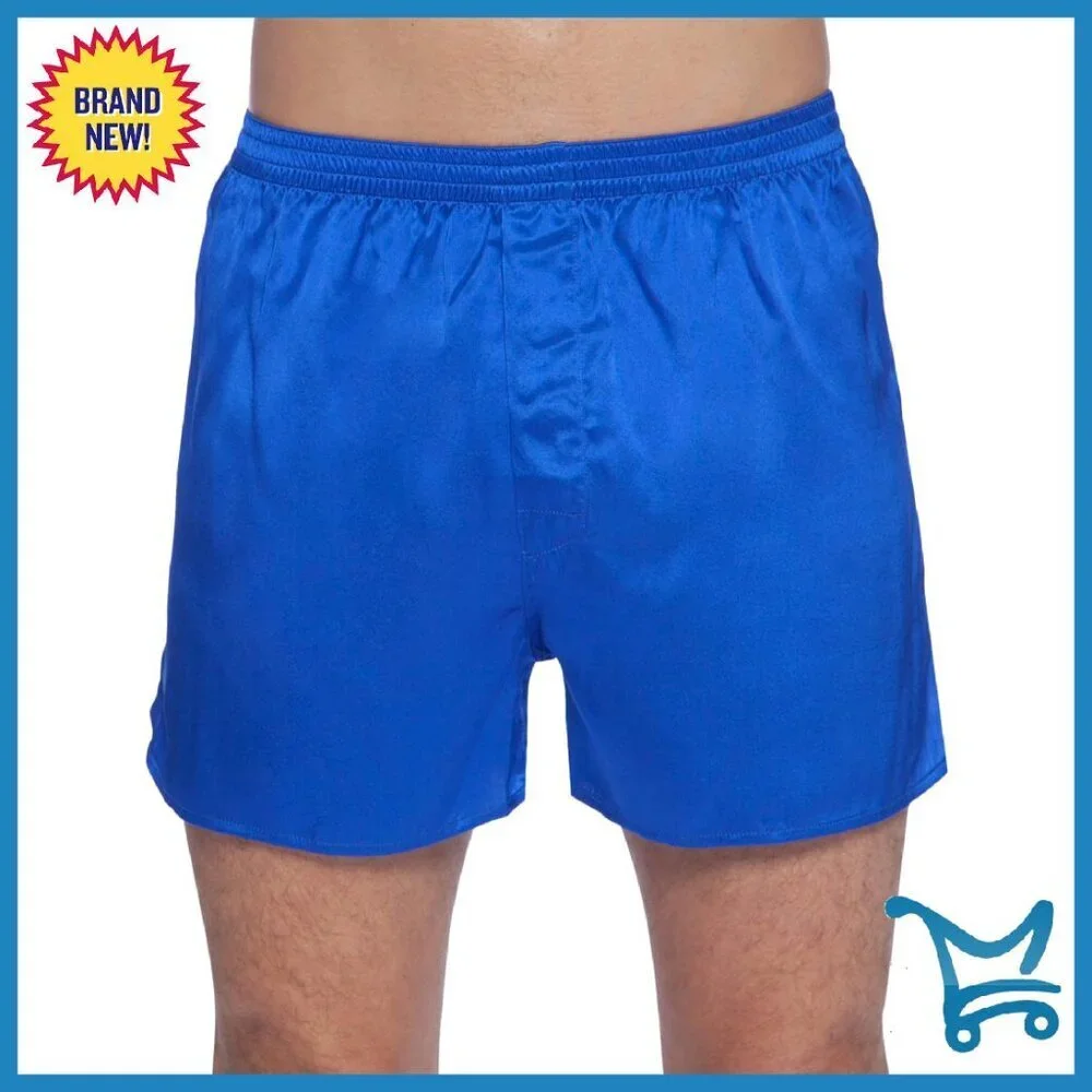 Men's Pure Silk Boxers Classic Fit Two-Button Fly Sleepwear